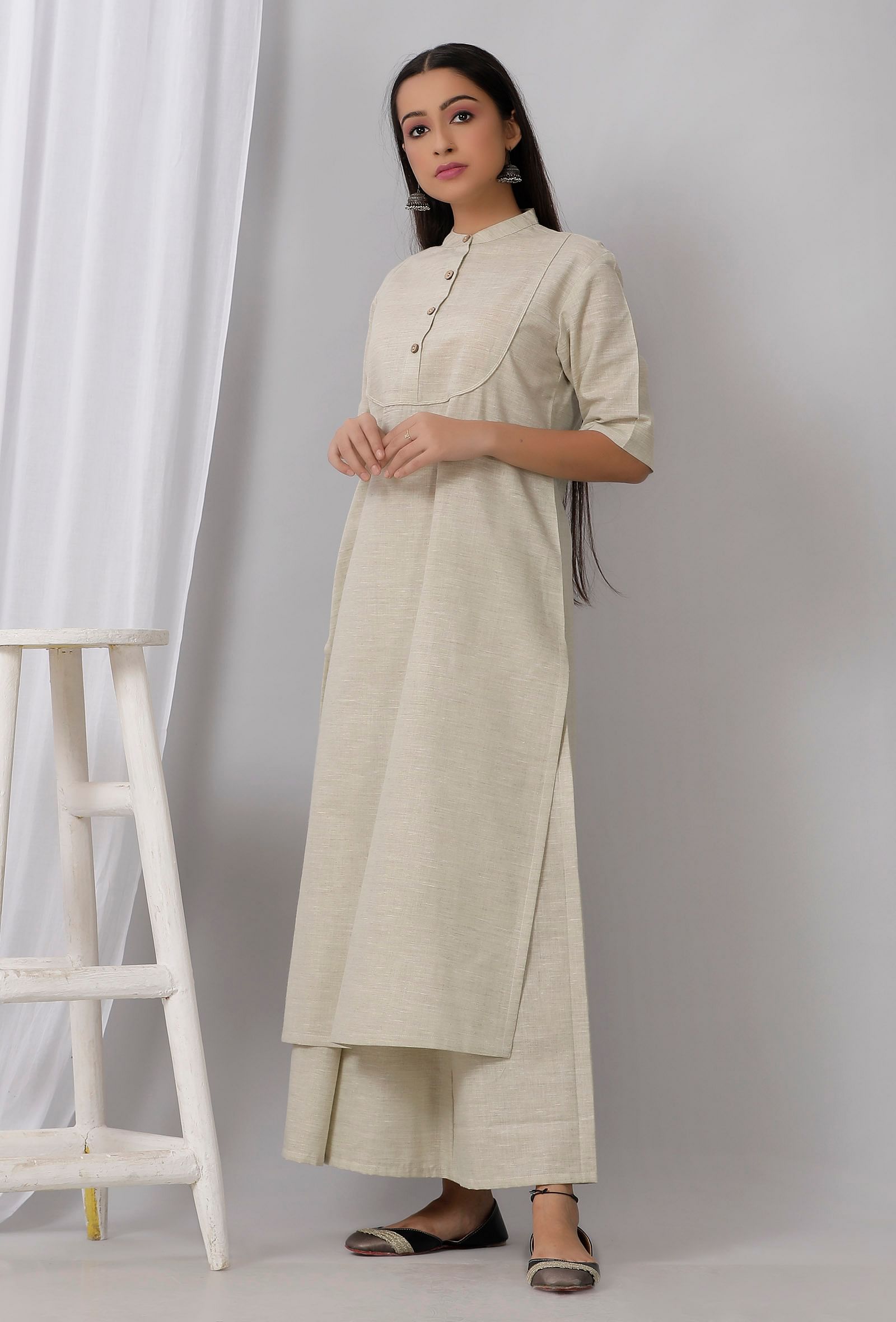 Women Kurta and Trousers Set Khadi Cotton – Fiza Fashions
